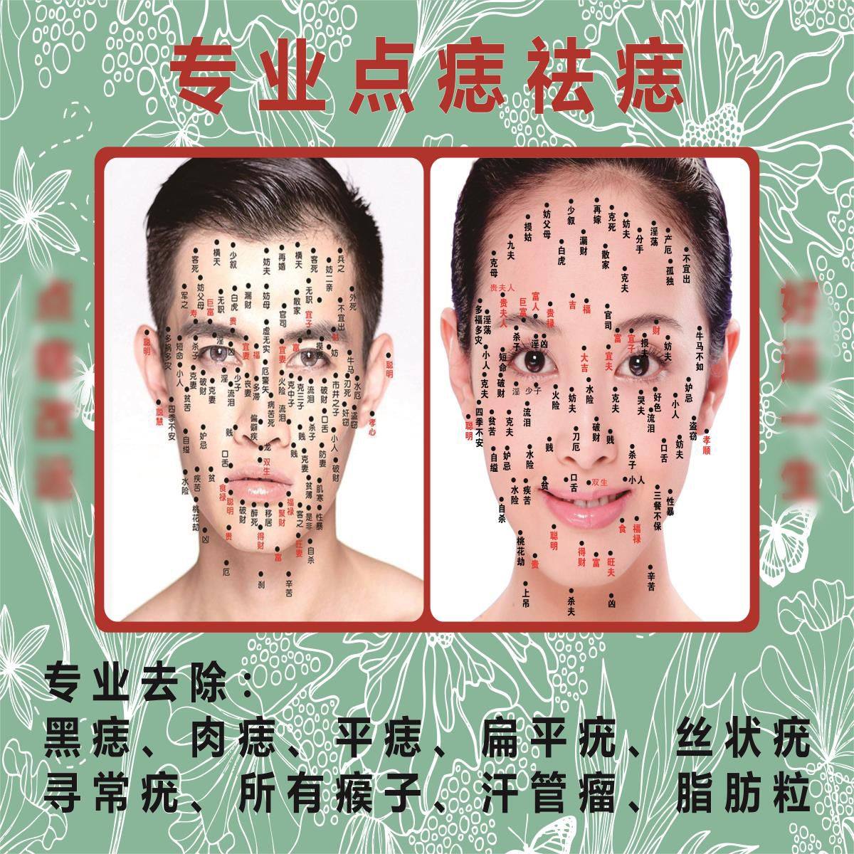 专业祛痣海报点痣中医美容养生广告宣传画美容院墙贴海报