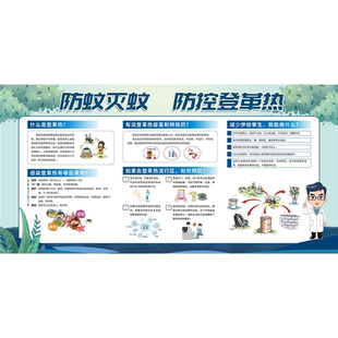登革热预防海报登革热宣传海报预防登革热知识除蚊灭四害海报挂图