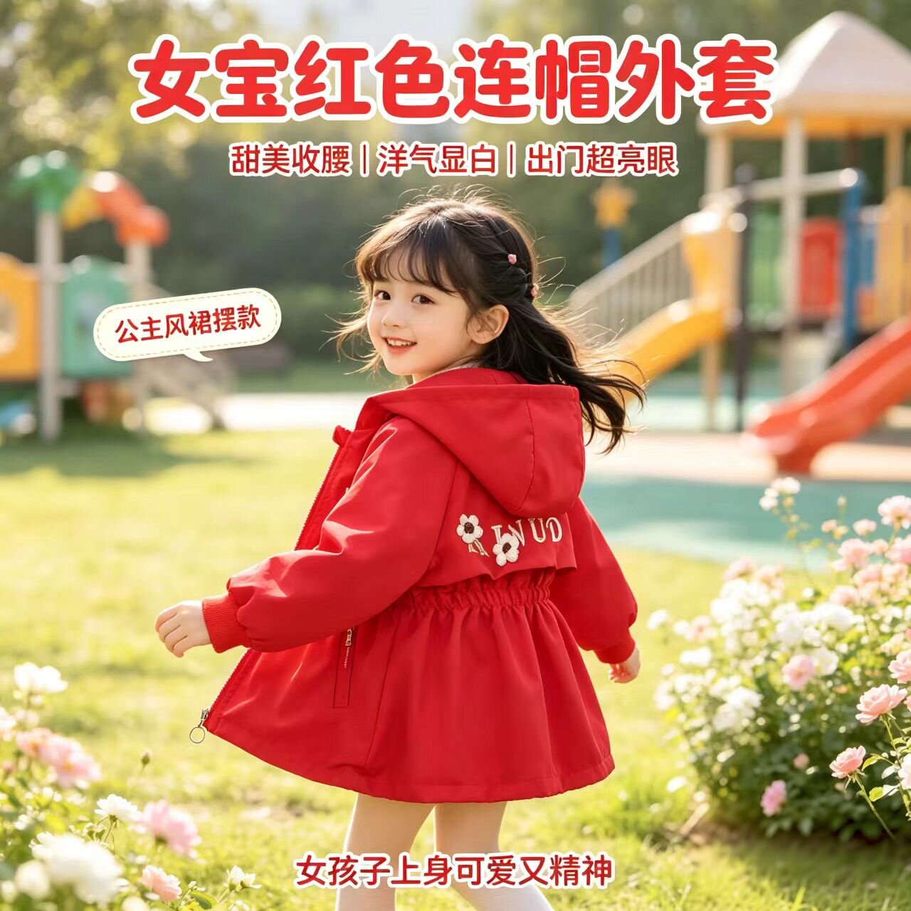 女童装春秋款外套女孩时髦冲锋