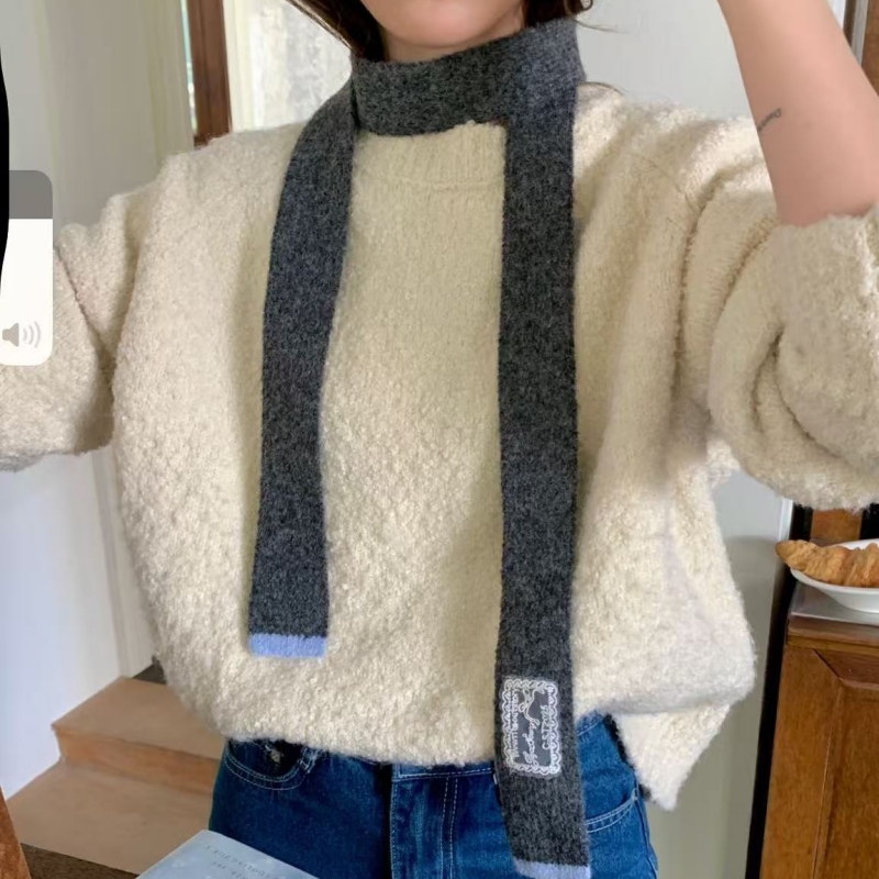 细窄长条小围巾女秋冬季百搭装饰