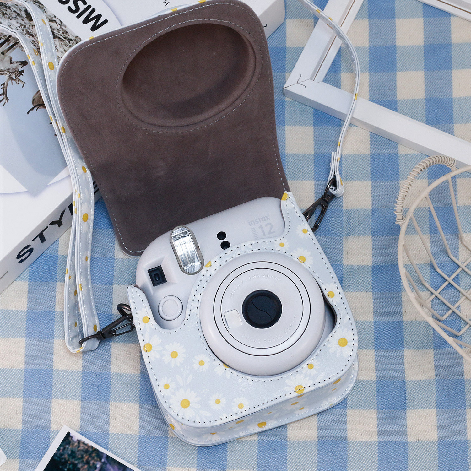 ins风拍立得mini12/11/9/8收纳包便携小巧防刮花雏菊