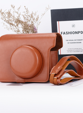 富士instax宽幅拍立得wide300复古相机包棕色黑色保护套配肩带