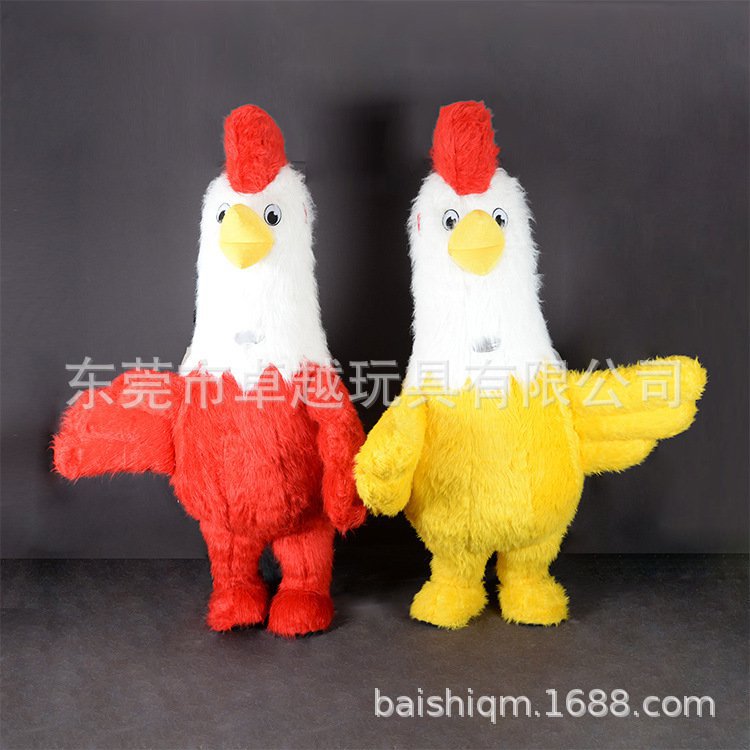 定制充气毛绒卡通人偶服装大公鸡宣传道具婚庆开业庆典表演衣服