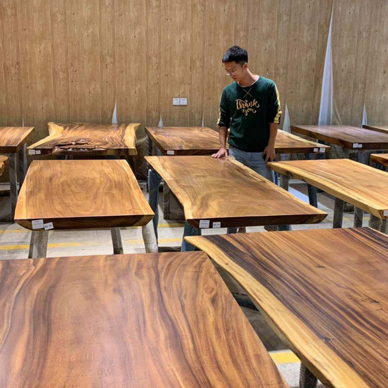 南美胡桃木大板河流树脂实木茶桌茶台原木餐桌简约现代办公桌书桌