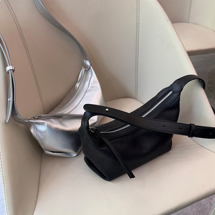 2024新款大容量羊皮包包慵懒风百搭女包高级感简约休闲单肩斜挎包