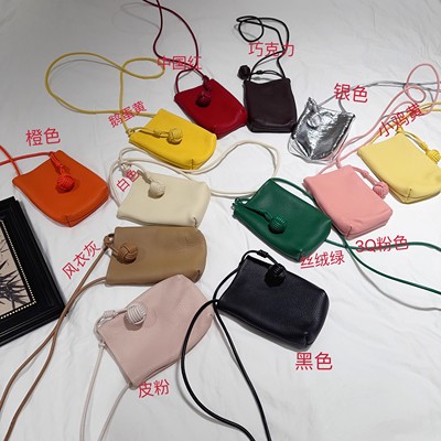 新款时尚百搭牛皮单肩斜挎手机包