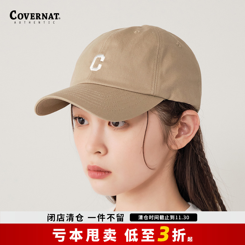Covernat韩国潮牌鸭舌帽男女情侣款小c刺绣棒球帽时尚显脸小帽子