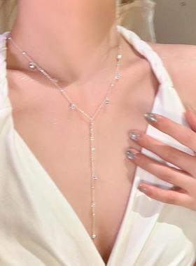 超闪满天星小铃铛流苏项链女轻奢小众高级感锁骨链颈链配饰choker