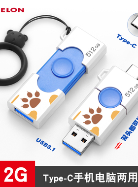512gu盘高颜值大容量卡通优盘可插手机安卓typec双头u盘电脑两用u