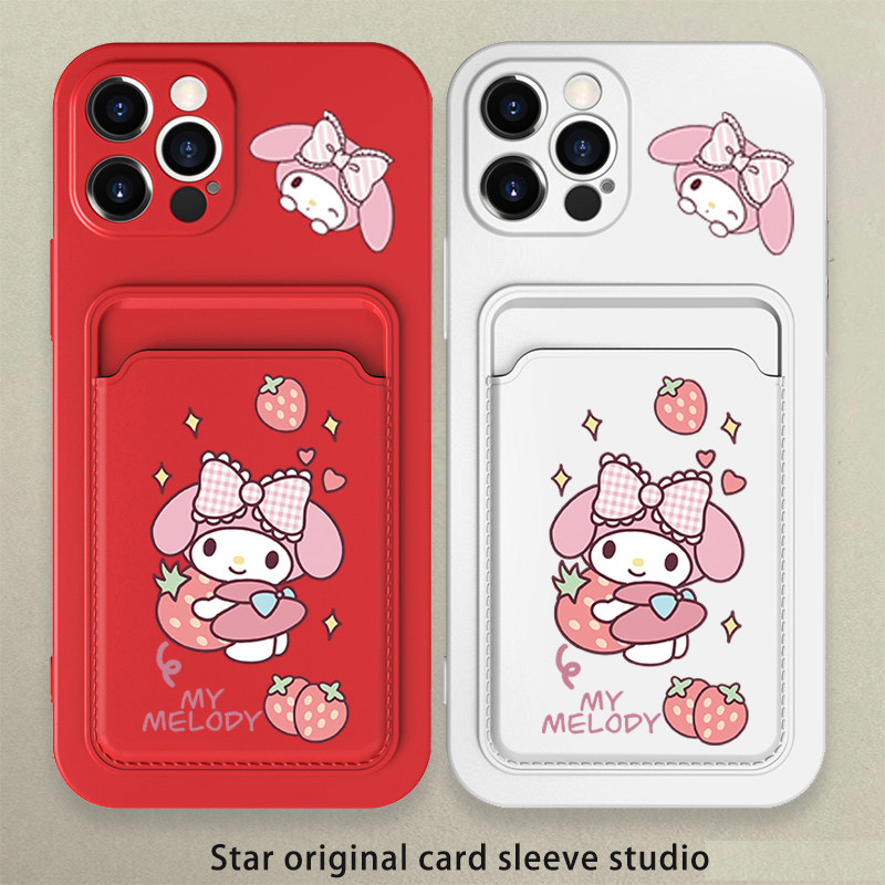 美乐蒂适用苹果15pro手机壳13Max卡套iphone14plus硅胶x保护套12软7卡通XR镜头XS全包8P防摔6s可爱11情侣卡通