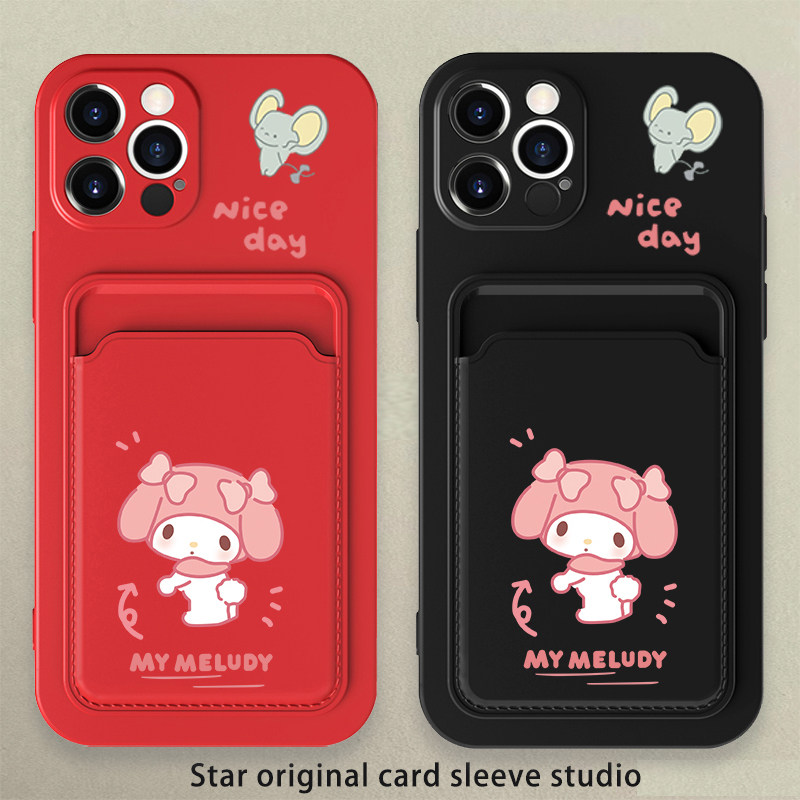 美乐蒂吉米适用苹果15pro手机壳13Max卡套iphone14plus硅胶x保护套12软7卡通XR镜头XS全包8P防摔6sp可爱11女