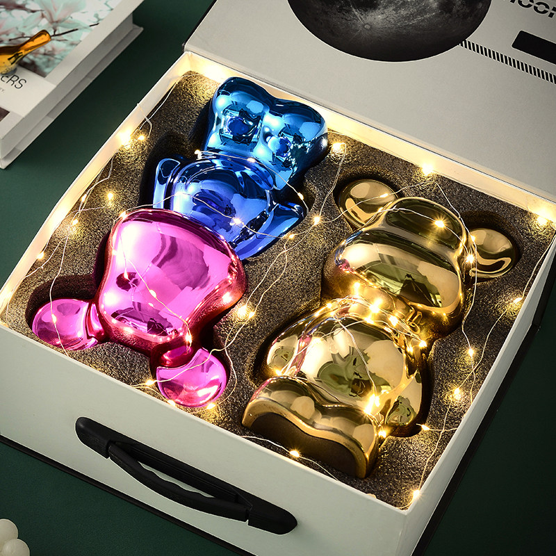 暴力熊礼盒乔迁新居礼品儿童房网红客厅摆件装饰品男孩礼物存钱罐