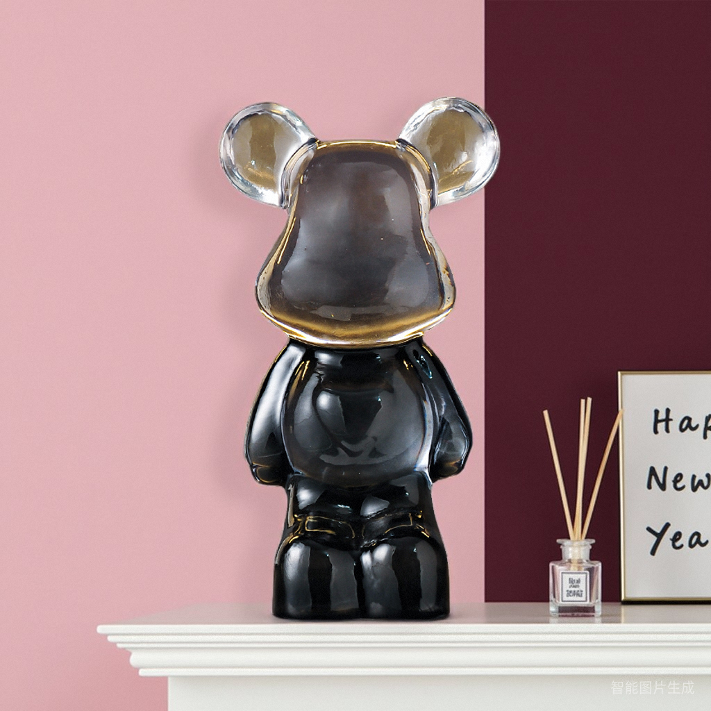 轻奢卡通装饰品暴力熊高级感摆件