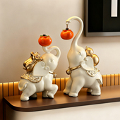 柿柿如意大象摆件轻奢高档客厅招财电视柜酒柜装 饰品乔迁新居礼品