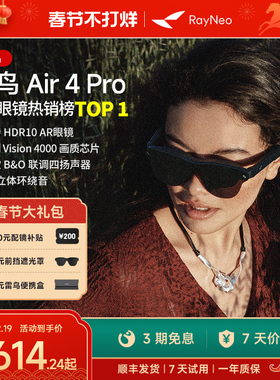 【国补专享丨春节正常发货】雷鸟RayNeo Air 4 Pro智能AR眼镜头戴电视 HDR10眼镜 高清观影XR设备非vr ai眼镜