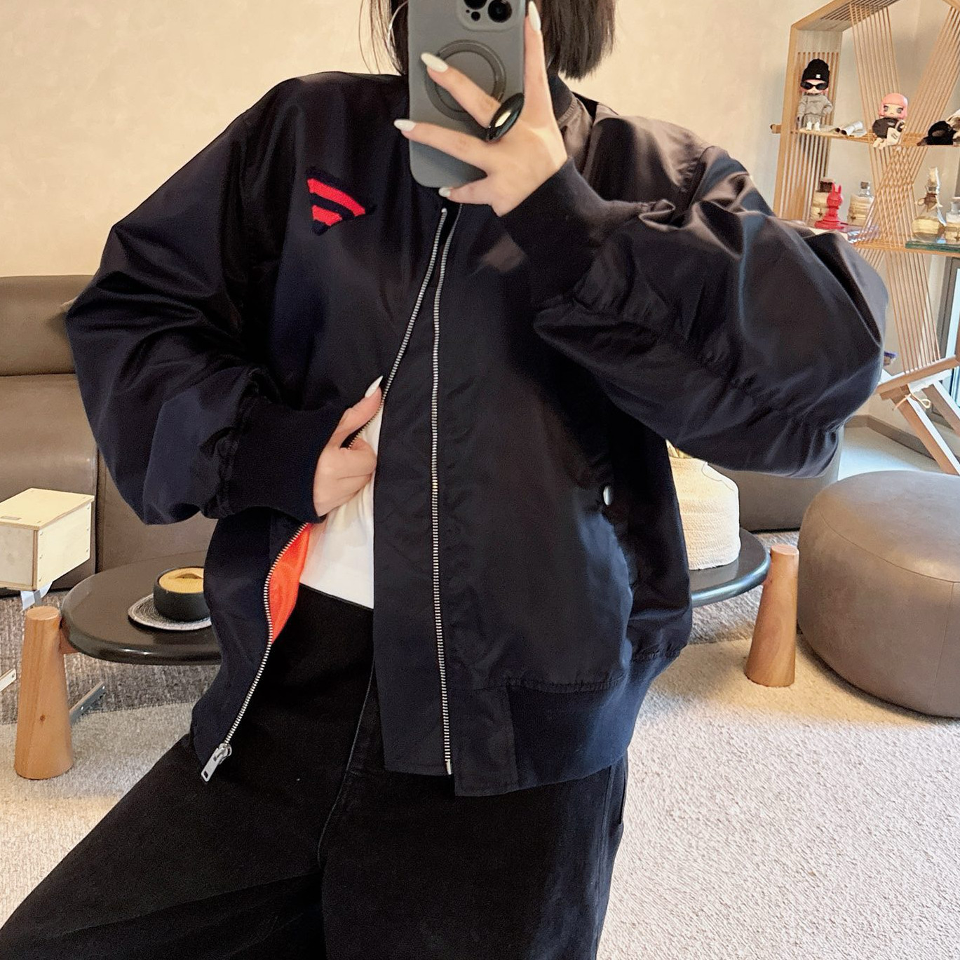 2025新款女装春装欧美时尚小众黑色长袖棒球服外套短款夹克