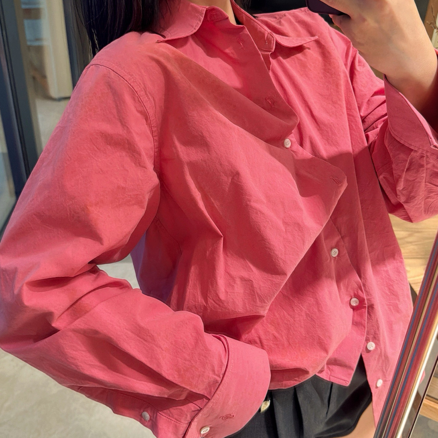 2026新款女装早秋欧美时尚小众南油粉色出现个性领证衬衫宽松休闲
