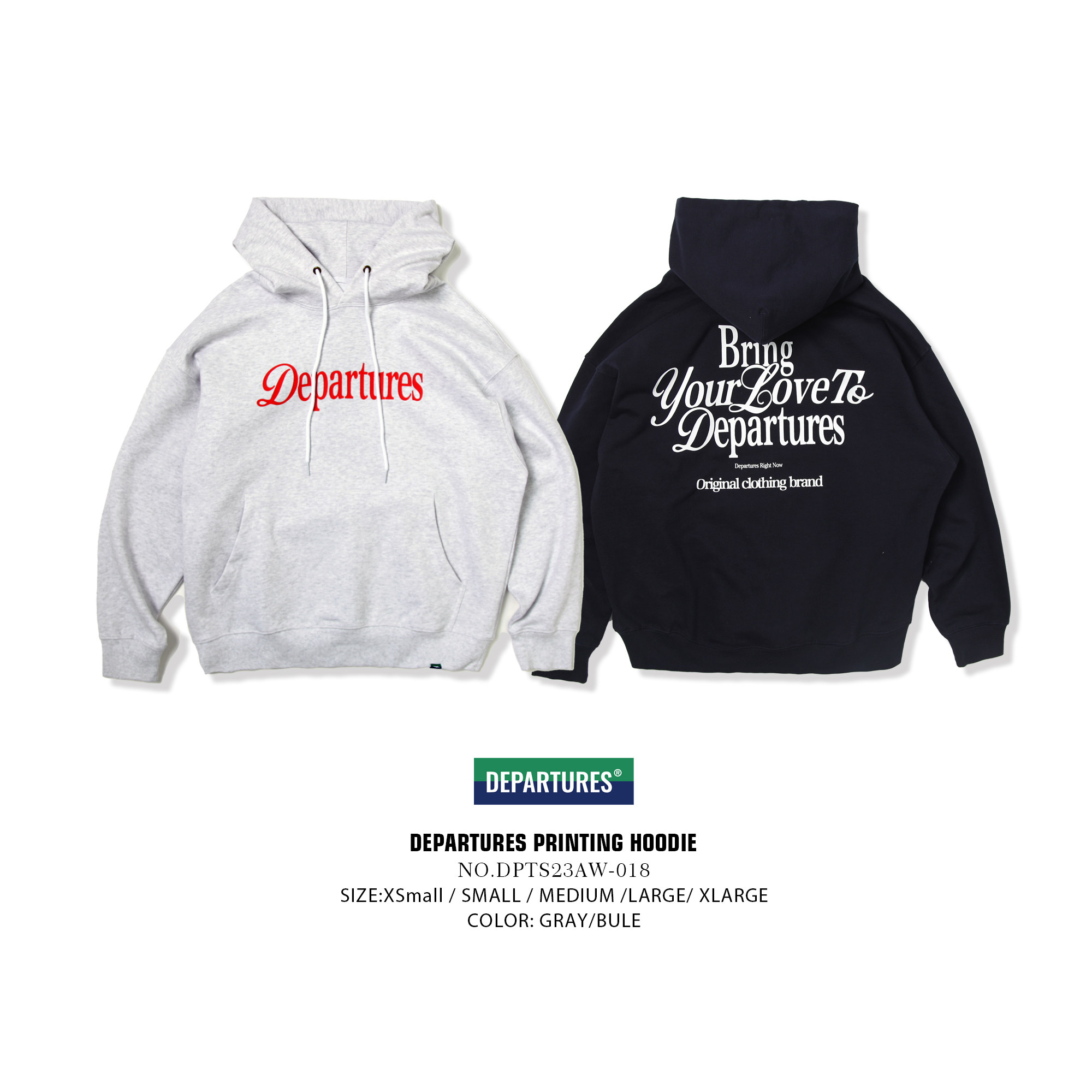 Departures重磅连帽套头卫衣男潮牌印花情侣帽衫破产兄弟