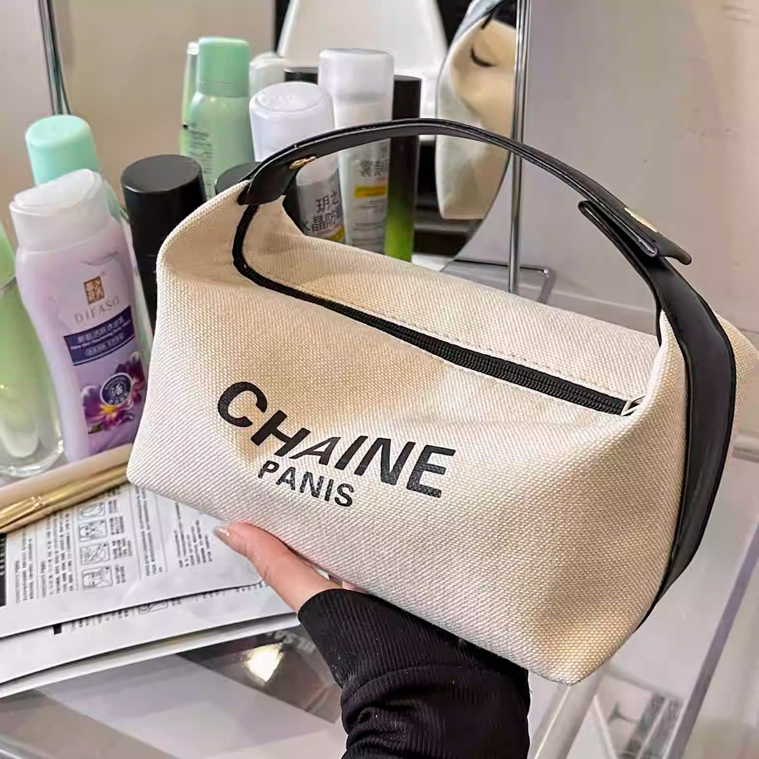 日本MUJIE新款大容量化妆包女便携高端网红旅行手提洗漱收纳包袋,收纳整理,化妆包,淘宝优惠券,粉丝福利购,淘宝优惠卷