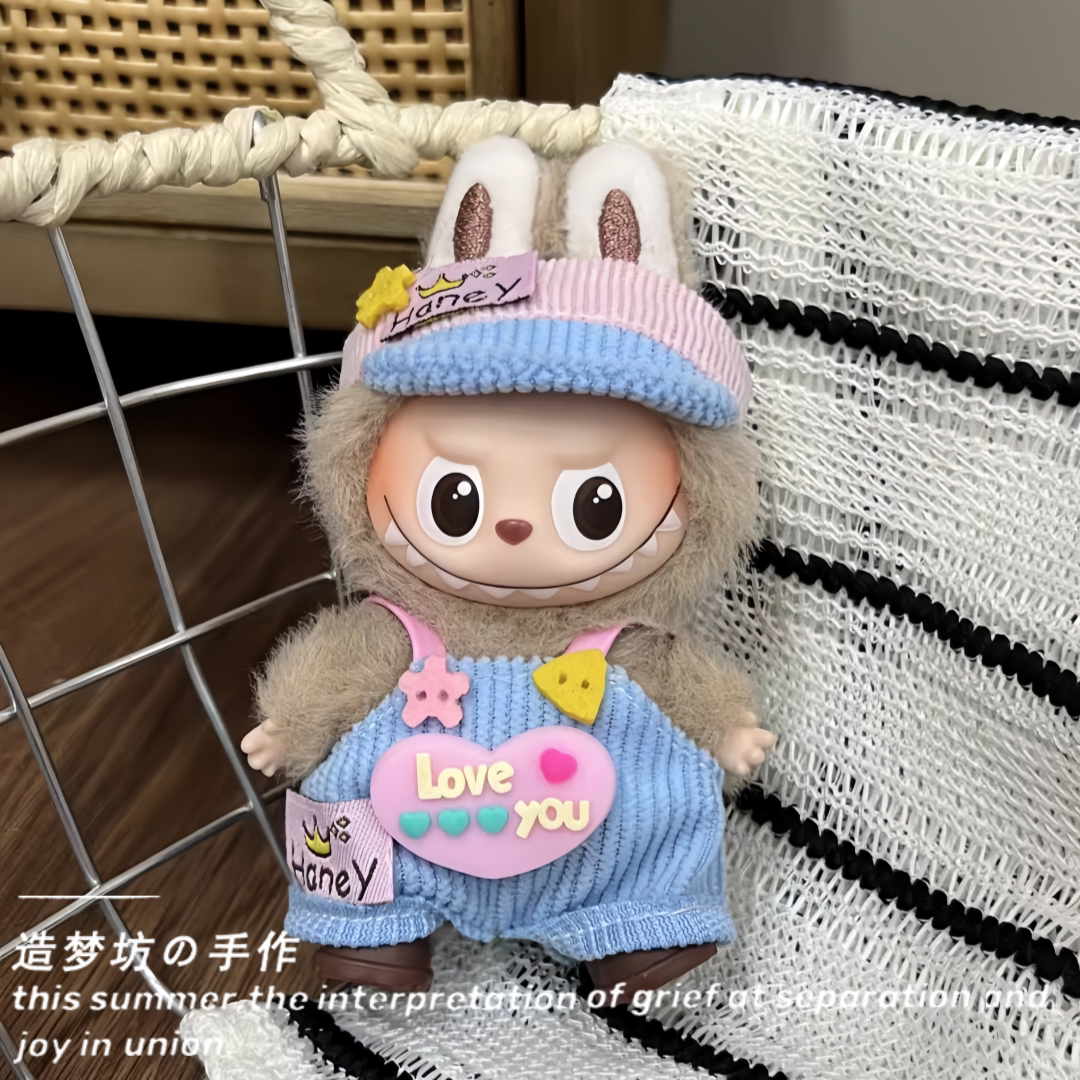 适配泡泡玛特labubu字母娃衣四代娃服迷你拉布布衣服小挂件mini版图片