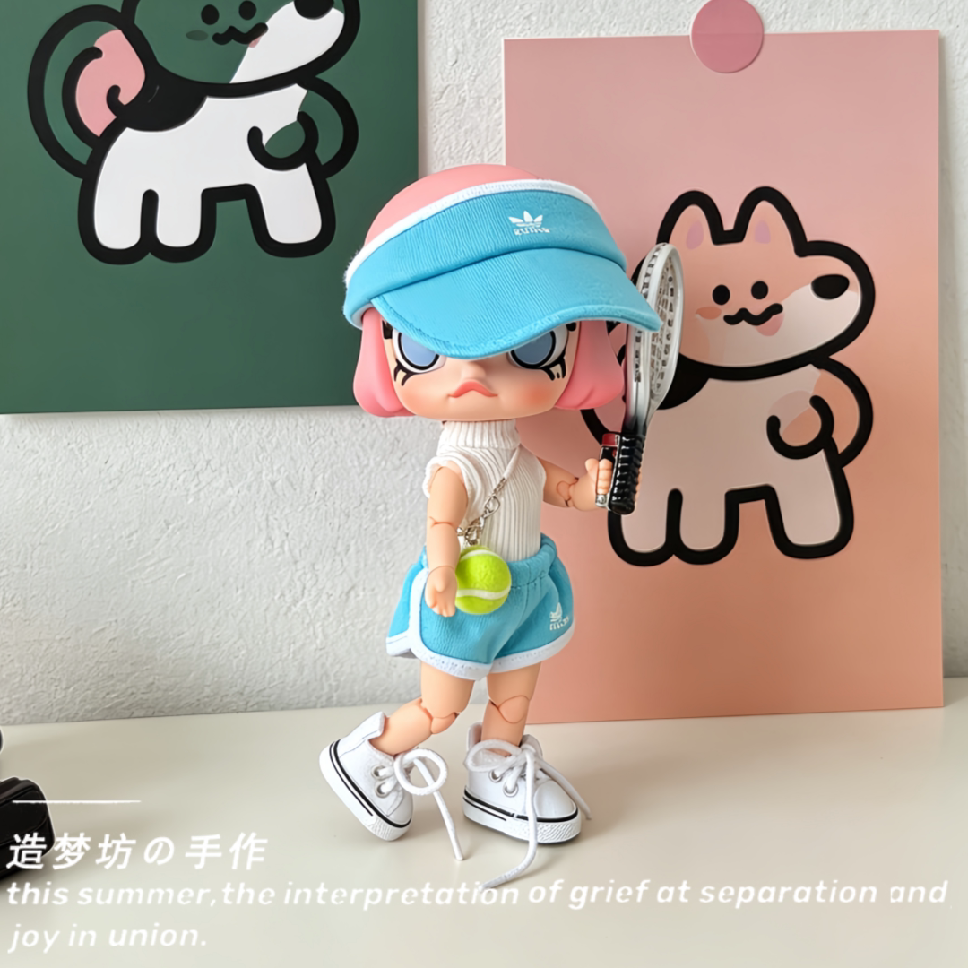 适配zsiga嘎子姐娃衣二代衣服可动人偶夏天运动网球服装配饰帽子图片