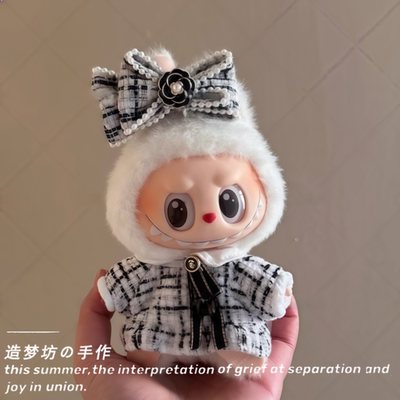 泡泡玛特拉布布裙子衣服二代坐坐娃衣三代labubu可口可乐服饰套装