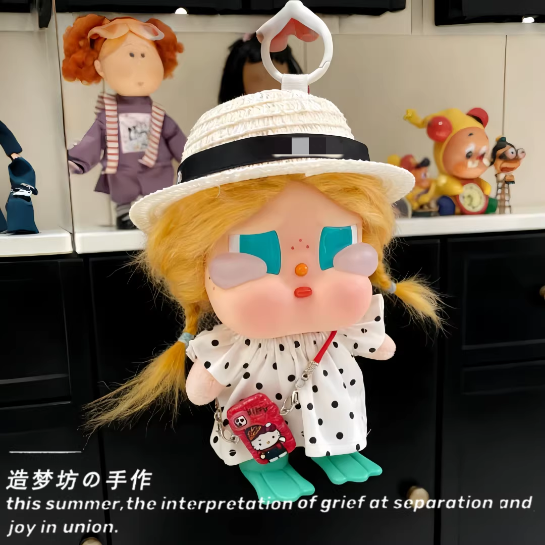 适用泡泡玛特裙子咕噜咕噜哭娃娃衣度假系列搪胶crybaby衣服服装