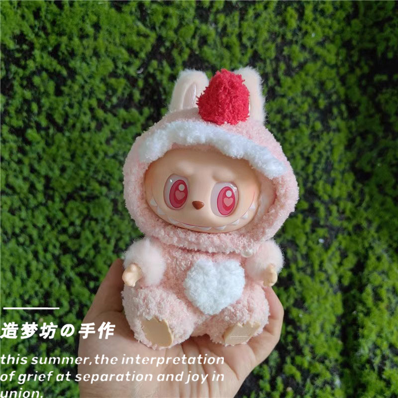 泡泡玛特二代v2拉布布排队坐坐派对搪胶羞答答衣服labubu服饰娃衣