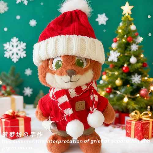 尼克狐公仔挂件新年衣服着替10cm圣诞节娃衣钥匙扣动物疯狂城帽子