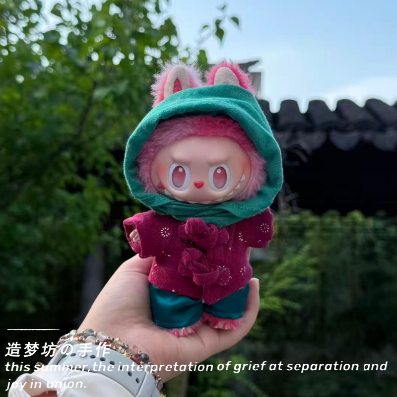 labubu新年针织娃衣一二三代拉布布搪胶衣服公仔前方高能棉袄服饰