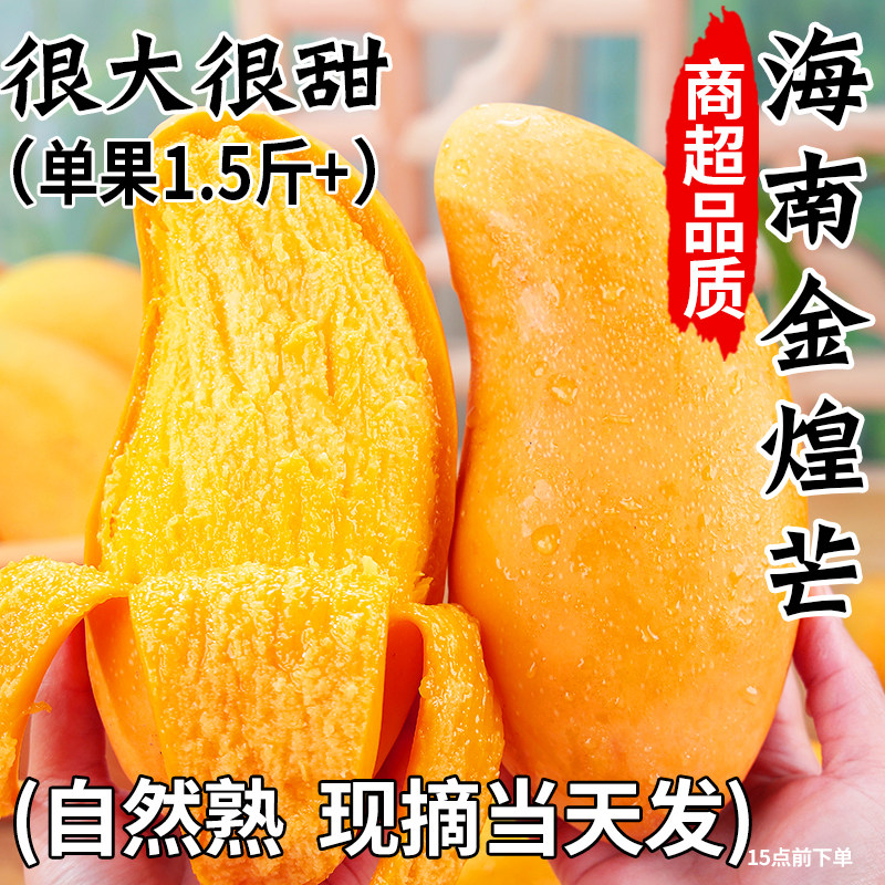 海南金煌芒果芒果新鲜大果整箱水果当季现摘斤甜心黄皮芒水仙芒果