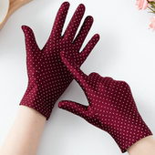 夏天防晒手套骑行开电动车春秋季 女士点子 冰丝弹力紫外线透气薄款