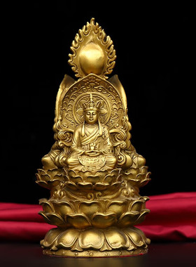 济凯黄铜三面佛摆件家居