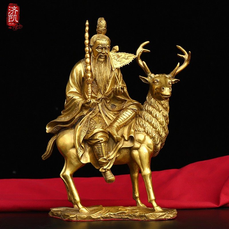 济凯纯黄铜姜子牙摆件 家居玄关工艺品 办公桌电视柜摆件送礼好品,家居饰品,桌面摆件,淘宝优惠券,粉丝福利购,淘宝优惠卷