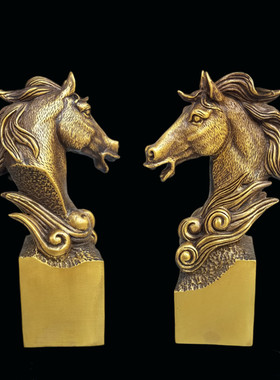 济凯纯黄铜马印章雕刻印摆件十二生肖铜雕刻工艺家居摆饰送礼佳品