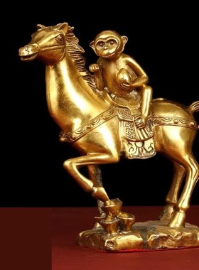 马上封侯客厅摆件济凯全铜