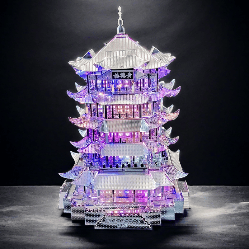 古风黄鹤楼金属拼装模型