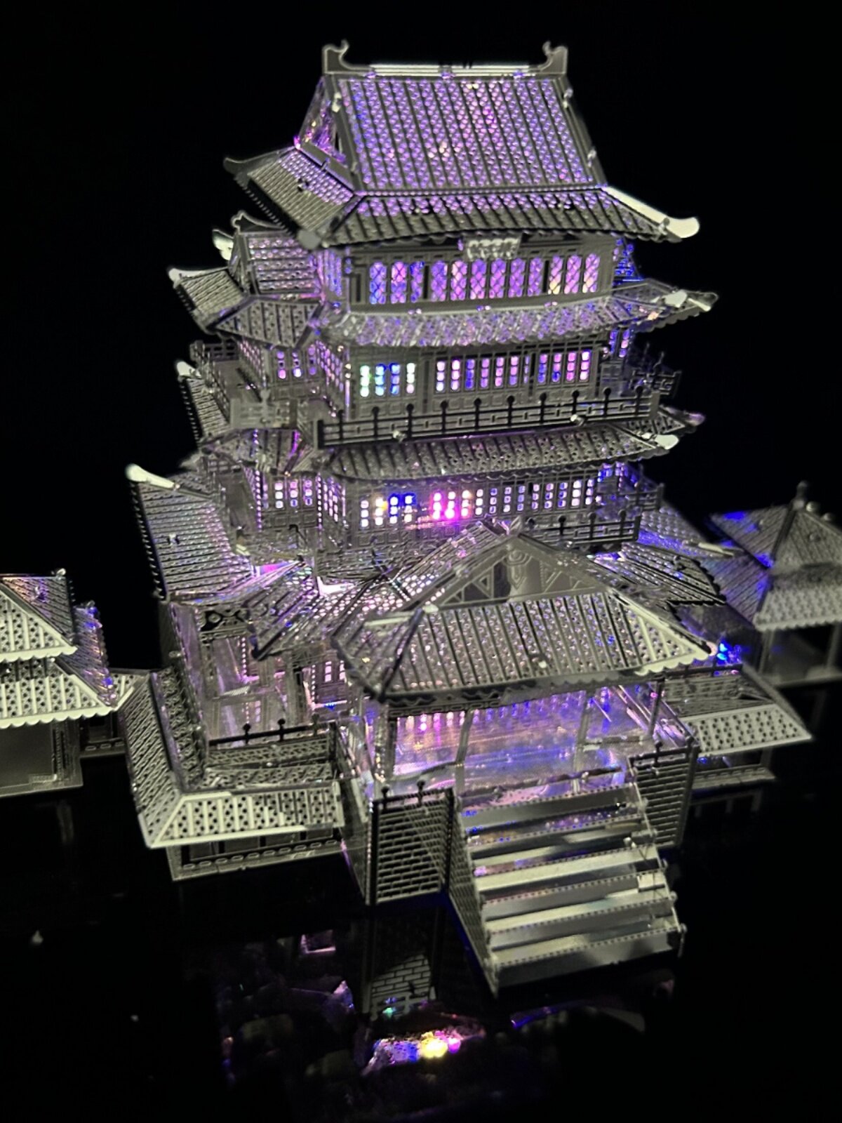 TENGWANG PAVILION 서문 성인 어려운 고대 건물 금속 조립 모델 DIY 손으로 조립 빌딩 블록 감압 장난감