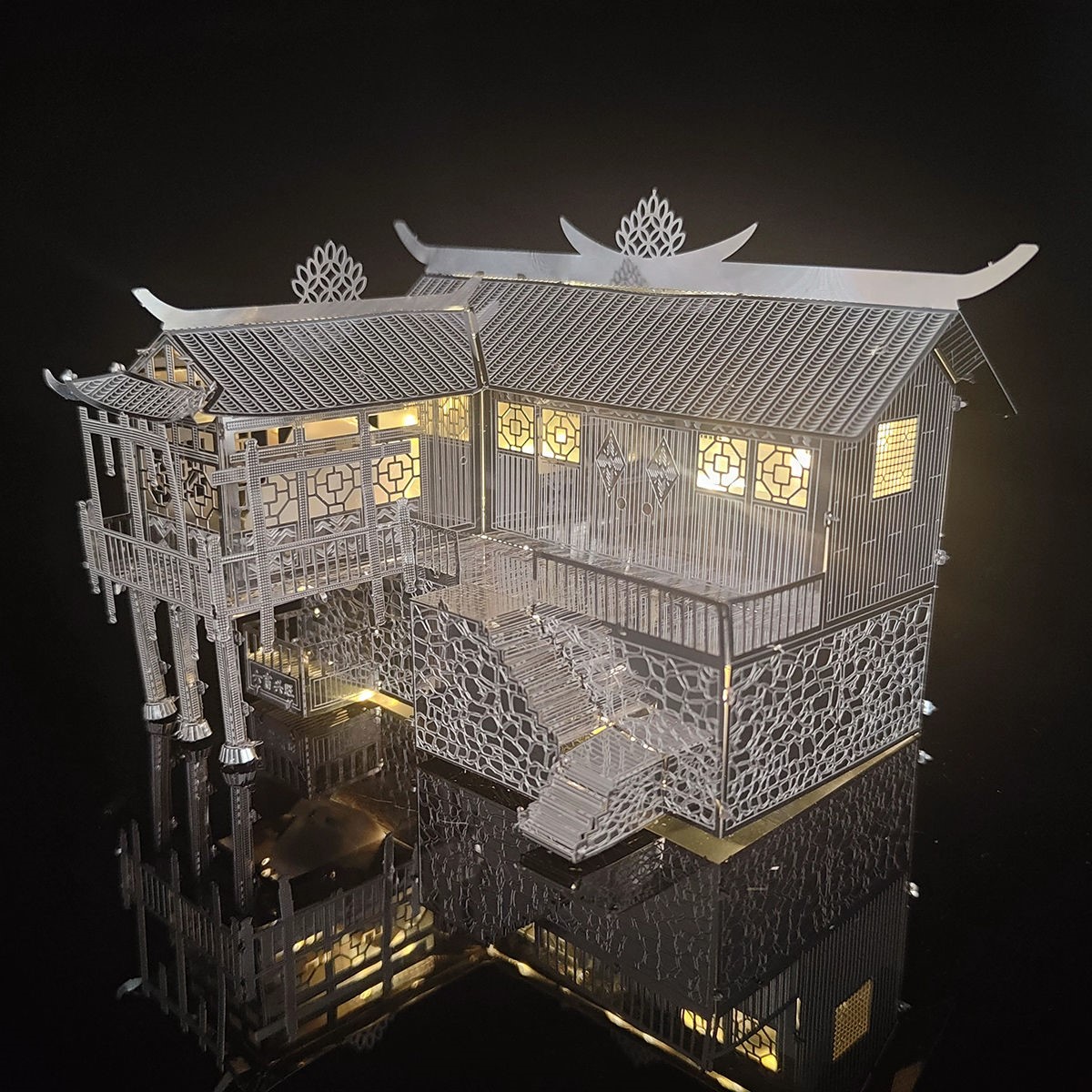 吊脚楼金属手工制作益智创意