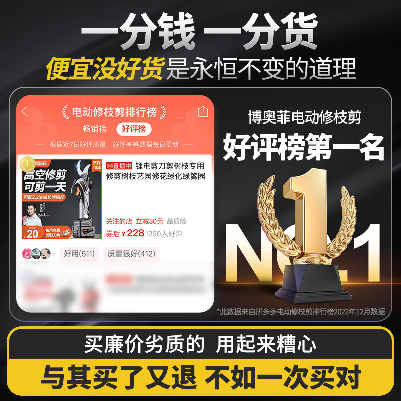 锂电剪刀剪树枝专用修剪树枝艺园修花绿化绿篱园艺剪园林大修枝剪