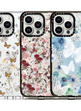 CASETiIFiY艺术家联名复古花蝴蝶16pro适用iphone17promax苹果15plus手机壳13透明14华强北air/12平替磁吸潮