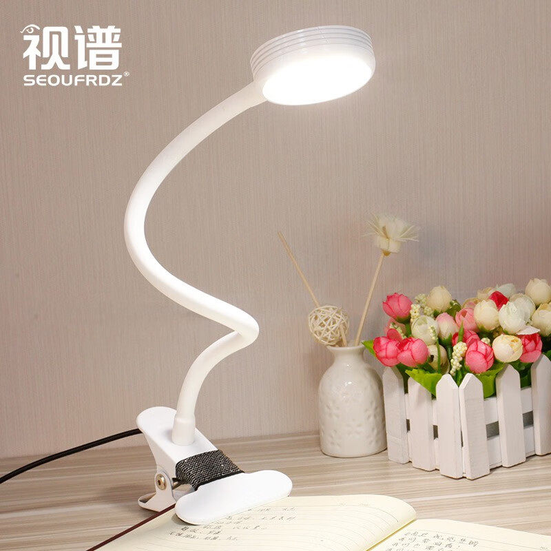 视谱LED护眼夹子夹式调光调色床头灯可充电式小儿童大学生学习阅