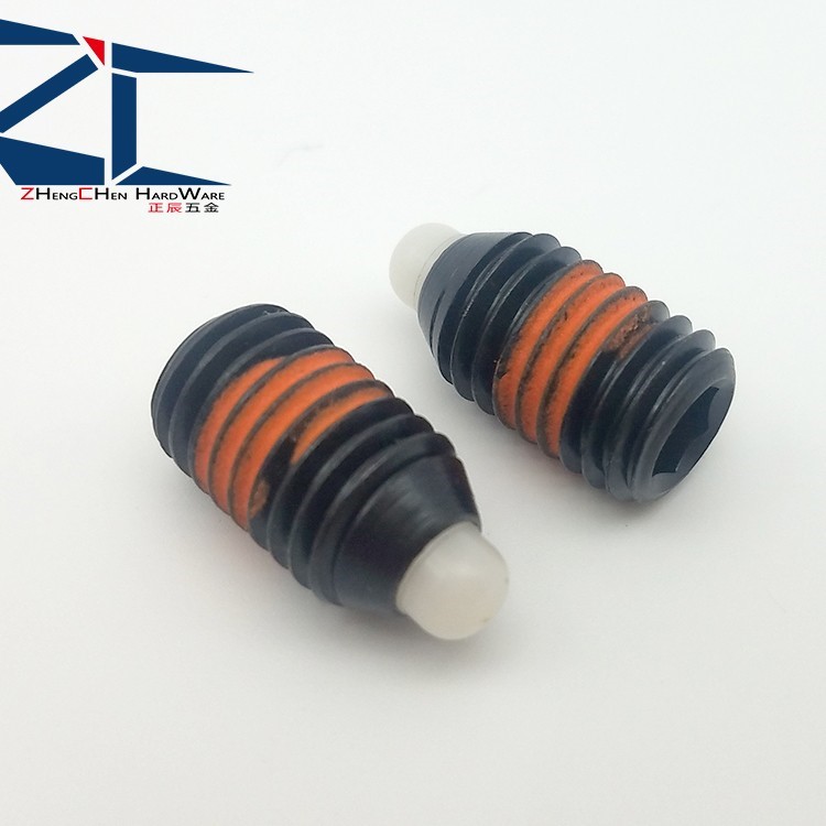 SPRM-N/SPRRS-N3/4/5/6/8/10/12/16尼龙销头短型弹簧柱塞尼龙定位