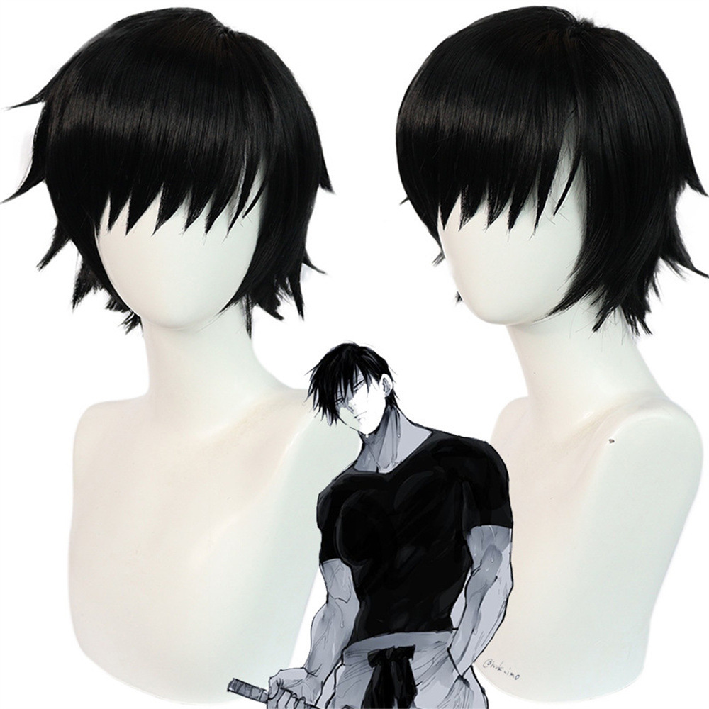 咒术回战 伏黑甚尔 cosplay假发 黑色反翘咒术回战化纤假发套