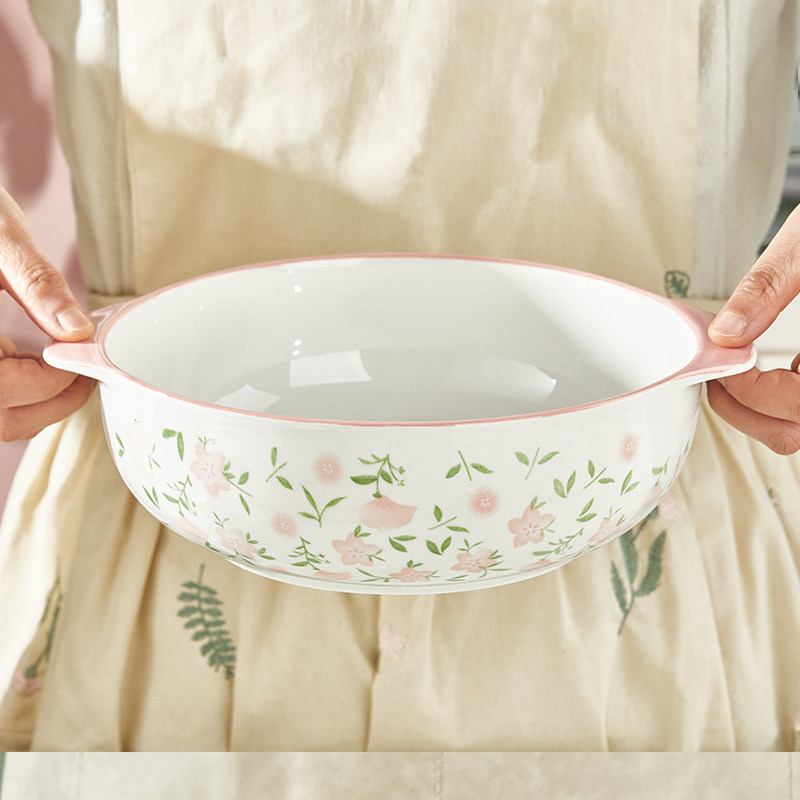 陶瓷双耳汤碗家用2025新款小清新大号汤盆大碗酸菜鱼大盆碗汤面碗,餐饮具,碗,淘宝优惠券,粉丝福利购,淘宝优惠卷