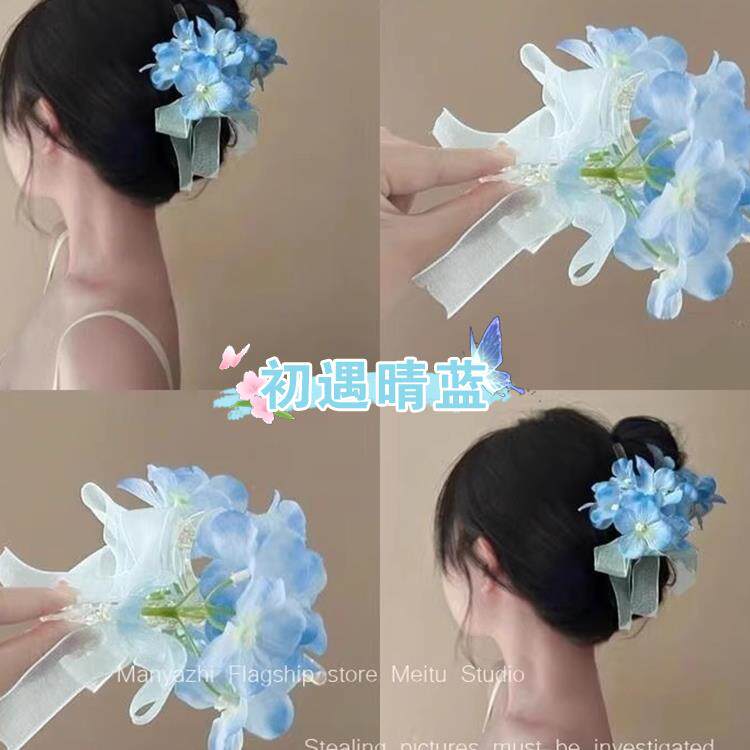初遇晴蓝风信子花朵发夹