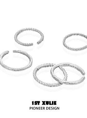 纯银素圈戒指小众设计冷淡风高级感开口食指戒百搭不掉色