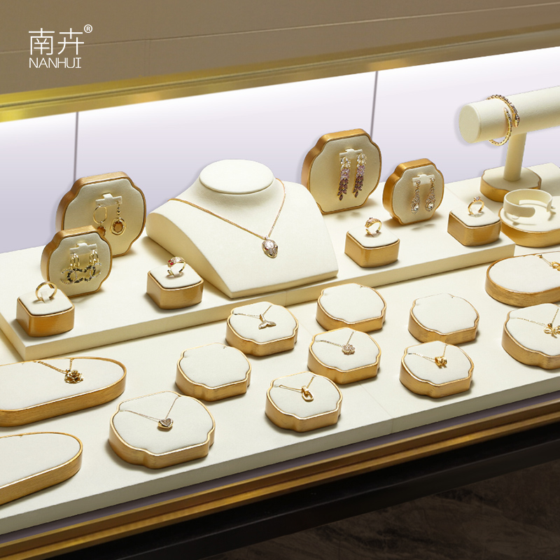 南卉首饰展示架戒指项链耳环手镯柜台陈列道具轻奢珠宝收纳托盘
