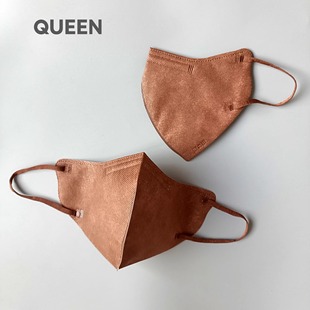 出口品质奶咖拿铁色3D立体口罩复古美拉德质感显白加棉加厚款 口罩