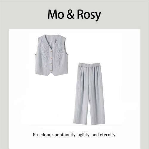 MO&ROSY【岁月静好】  重工气质马甲套装裤MR512S111